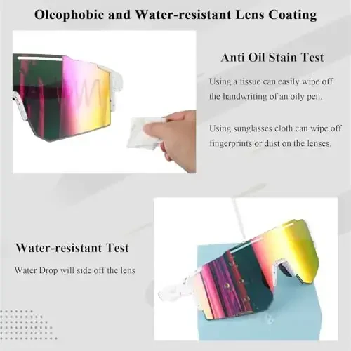 Ukoly Cycling Sunglasses for Men Women with 3 Interchangeable Lenses, Polarized Sports Sunglasses, Baseball Sunglasses - 5