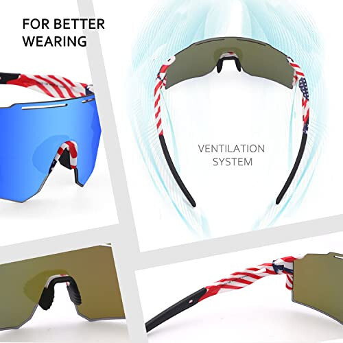 Ukoly Cycling Sunglasses for Men Women with 3 Interchangeable Lenses, Polarized Sports Sunglasses, Baseball Sunglasses - 2