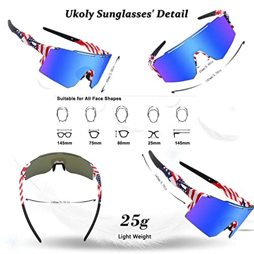 Ukoly Cycling Sunglasses for Men Women with 3 Interchangeable Lenses, Polarized Sports Sunglasses, Baseball Sunglasses - 5