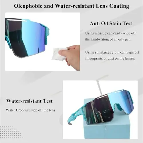 Ukoly Cycling Sunglasses for Men Women with 3 Interchangeable Lenses, Polarized Sports Sunglasses, Baseball Sunglasses - 5