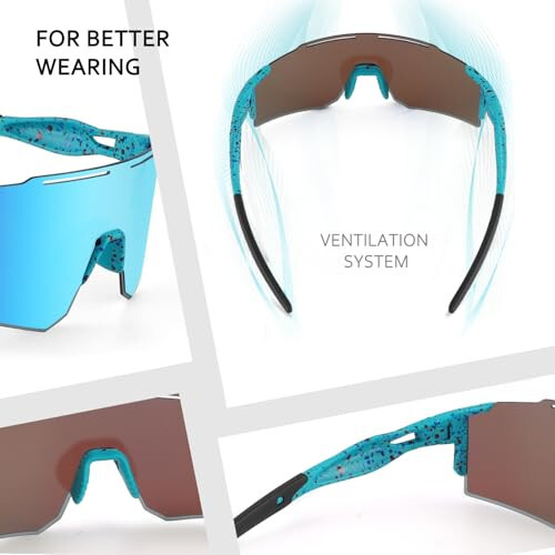 Ukoly Cycling Sunglasses for Men Women with 3 Interchangeable Lenses, Polarized Sports Sunglasses, Baseball Sunglasses - 2