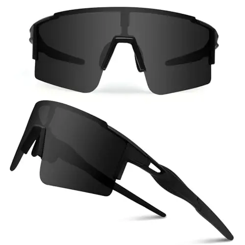 Ukoly Cycling Sunglasses for Men Women with 3 Interchangeable Lenses, Polarized Sports Sunglasses, Baseball Sunglasses 