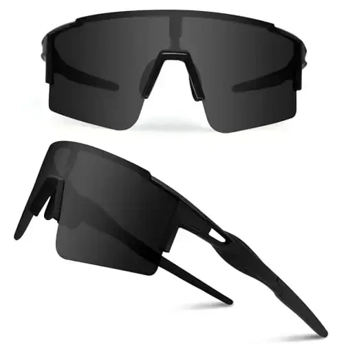 Ukoly Cycling Sunglasses for Men Women with 3 Interchangeable Lenses, Polarized Sports Sunglasses, Baseball Sunglasses - 1