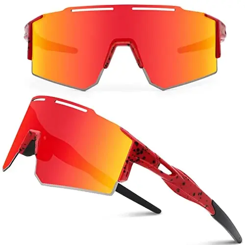 Ukoly Cycling Sunglasses for Men Women with 3 Interchangeable Lenses, Polarized Sports Sunglasses, Baseball Sunglasses - MODAZONE