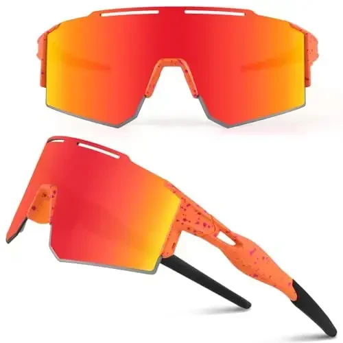 Ukoly Cycling Sunglasses for Men Women with 3 Interchangeable Lenses, Polarized Sports Sunglasses, Baseball Sunglasses - MODAZONE