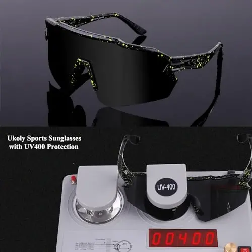 Ukoly Baseball Sunglasses For Men Women,Sports Sunglasses For Baseball Running Cycling UV400 protection TR90 Frame 615 - 4