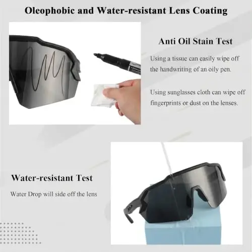 Ukoly Sport Sunglasses for Men Women,HD PC Lens UV400 Protection | Sun Glasses for Running Cycling Baseball Fishing Golf Hiking,Non-slip Rubber Legs Lightweight Design u615 - 5