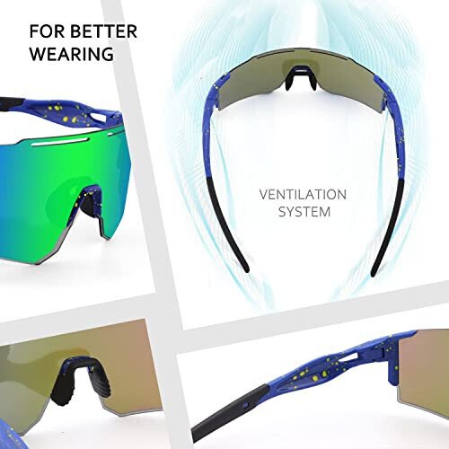Ukoly Cycling Sunglasses for Men Women with 3 Interchangeable Lenses, Polarized Sports Sunglasses, Baseball Sunglasses - Ukoly (1)