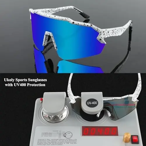 Ukoly Sport Sunglasses for Men Women,HD PC Lens UV400 Protection | Sun Glasses for Running Cycling Baseball Fishing Golf Hiking,Non-slip Rubber Legs Lightweight Design u615 - 4