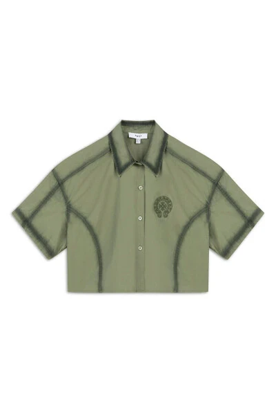 Укороченная блузка с вышивкой - 3