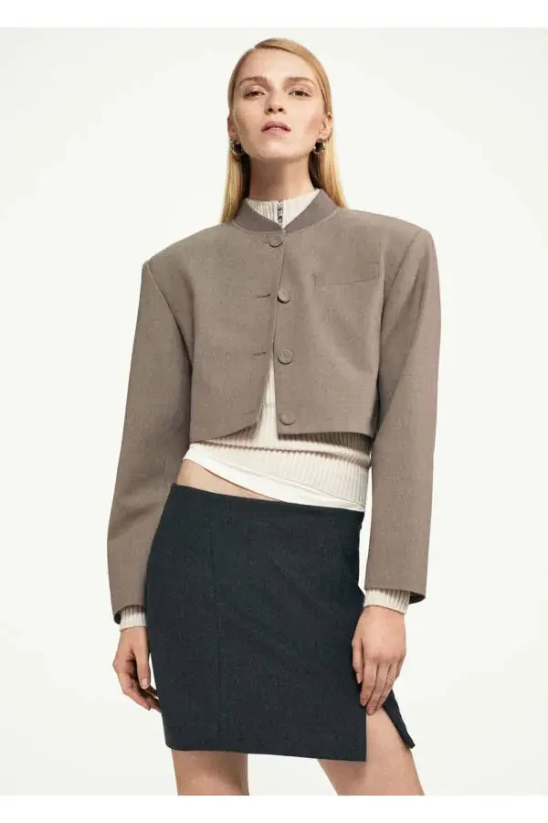 Укороченная куртка на пуговицах - 8