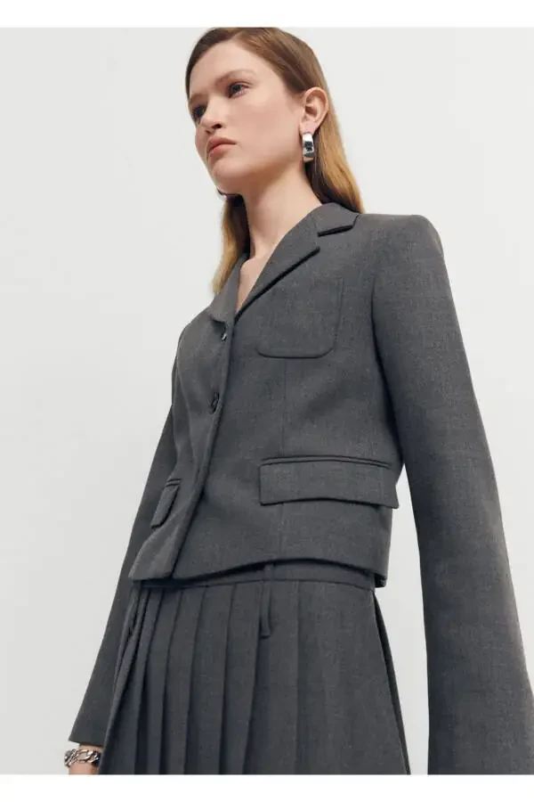 Укороченный блейзер с карманами - 1