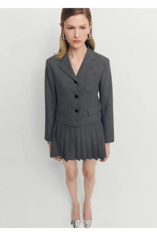 Укороченный блейзер с карманами - 2