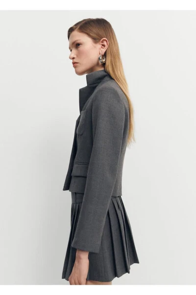 Укороченный блейзер с карманами - 7