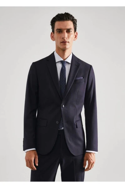 Укороченный шерстяной блейзер - MANGO MAN