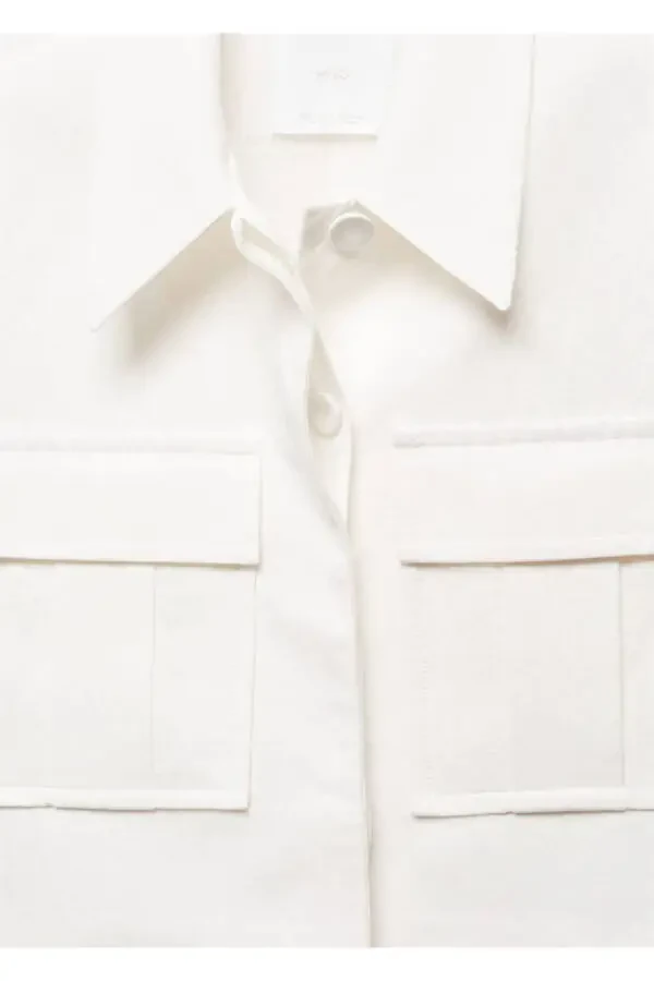 Укороченный тканевый жакет с карманами - 5