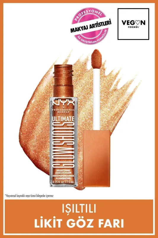Ultimate Glow Shots Işıltılı Likit Göz Farı - 10 Wow Cacao - 10 Wow Cacao - NYX PROFESSIONAL MAKEUP