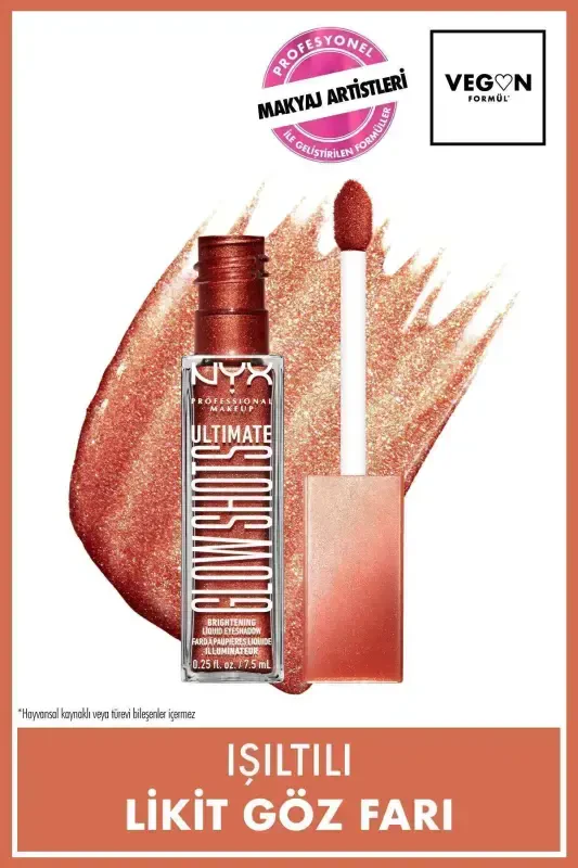 Ultimate Glow Shots Işıltılı Likit Göz Farı - 11 Clementine Fine-11 Clementine Fine - NYX PROFESSIONAL MAKEUP