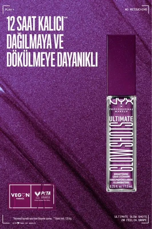 Ultimate Glow Shots Işıltılı Likit Göz Farı - 20 Feelin Grape-Feelin Grape - 2