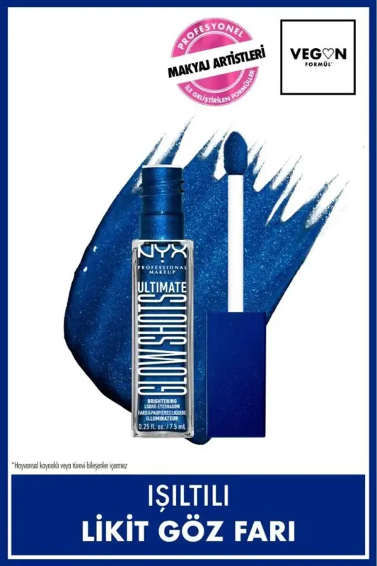 Ultimate Glow Shots Işıltili Likit Ko'z Soyasi - 21 Blueberry Bank-Blueberry Bank - NYX PROFESSIONAL MAKEUP