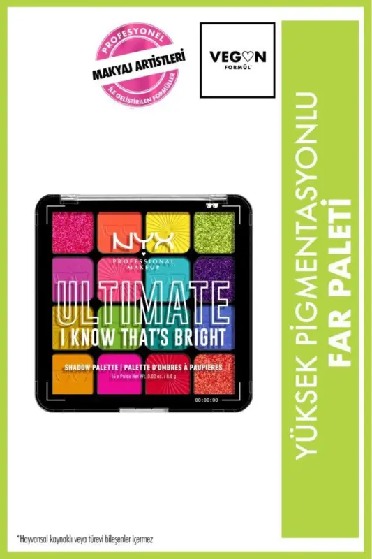 Ultimate Shadow Palette - I Know That's Bright Göz Farı Paleti - I Know Thats Bright - NYX PROFESSIONAL MAKEUP