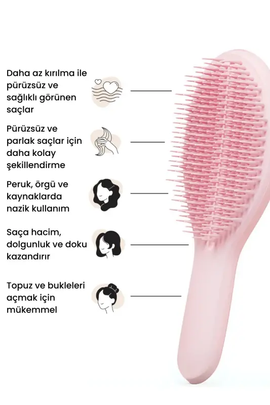 The Ultimate Styler Millenial Pink Tüm Saç Tipleri için Kuru Şekillendirme ve Hacim Etkili Tarak - Standart - 4