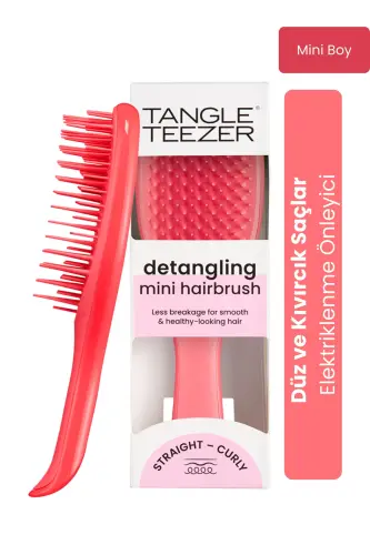 The Ultimate Detangler Pink Punch Mini Boy Düğüm açıcı Saç Fırçası-Tarak (Düz ve Kıvırcık Saçlar) - Standart - 1
