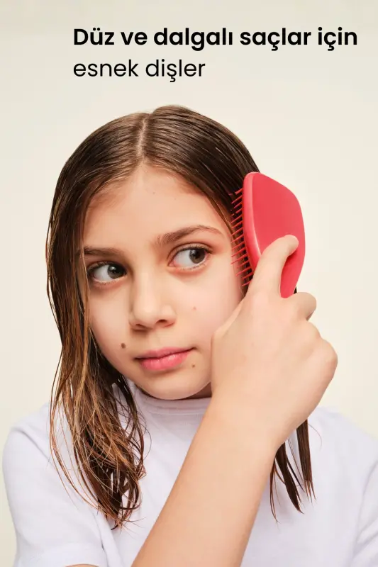 The Ultimate Detangler Pink Punch Mini Boy Düğüm açıcı Saç Fırçası-Tarak (Düz ve Kıvırcık Saçlar) - Standart - 3