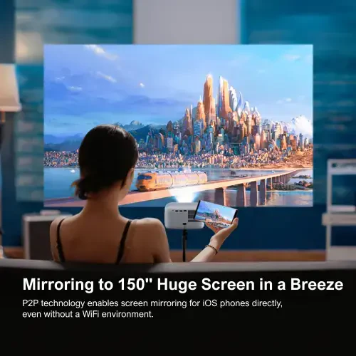 ULTIMEA 5G WiFi Full HD 1080P Decoding Portable Mini Projector with Electric Focus, TV Stick, Apollo P10 - 3