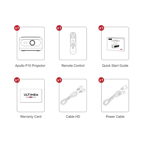 ULTIMEA 5G WiFi Full HD 1080P Decoding Portable Mini Projector with Electric Focus, TV Stick, Apollo P10 - 6
