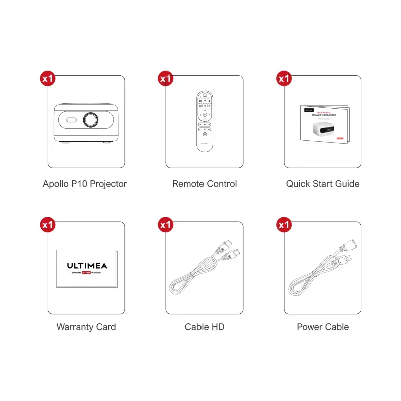 ULTIMEA 5G WiFi Full HD 1080P Decoding Portable Mini Projector with Electric Focus, TV Stick, Apollo P10 - 6