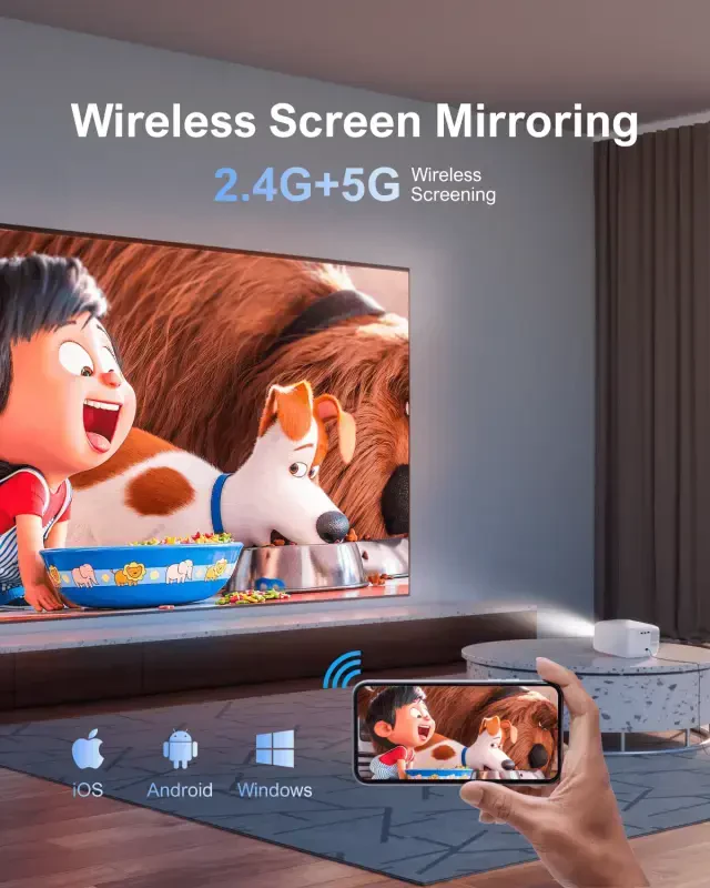 ULTIMEA 5G WiFi Full HD 1080P Decoding Portable Mini Projector with Electric Focus, TV Stick, Apollo P10 - 10