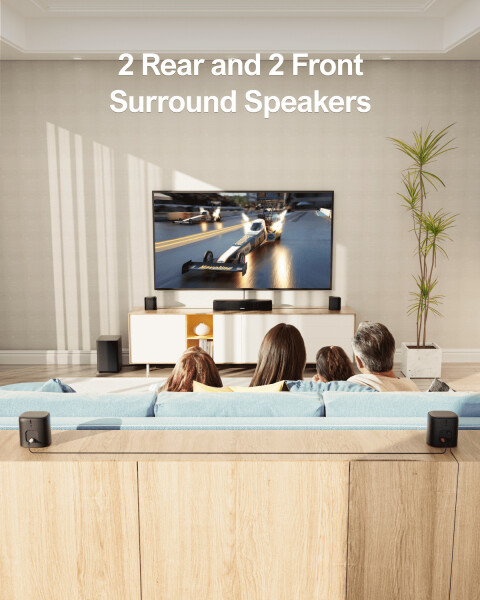 ULTIMEA 7.1ch Sanal Surround Ses Çubuğu, Subwoofer'lı Akıllı TV için Soundbar, OPT/AUX/BT, Aura A40 - 7