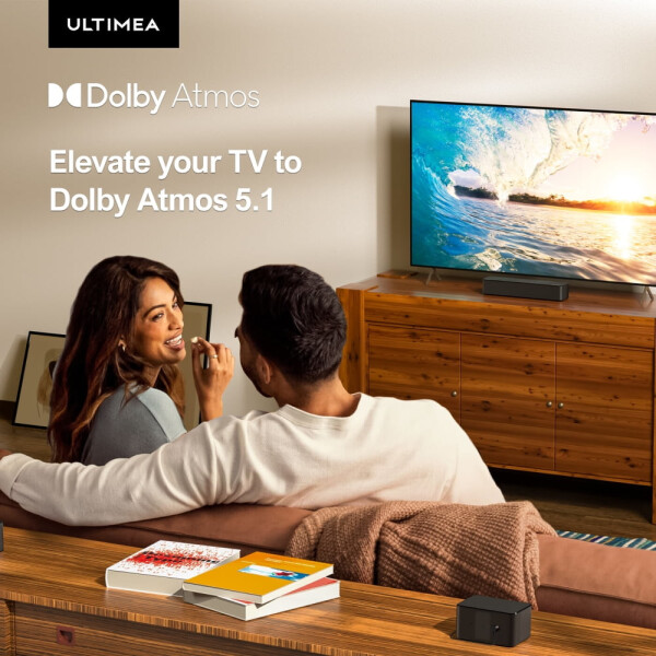 ULTIMEA Poseidon M4T 5.1 Dolby Atmos Sound Bar, 410W Peak Power Surround Sound Bar, Bluetooth - 2