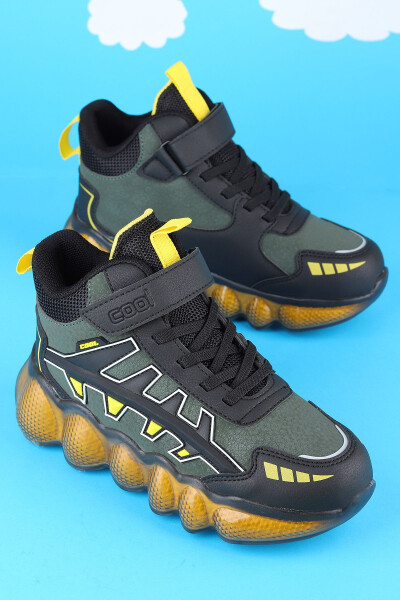 Ultra 2 Havalı Taban Ortopedik Cırtlı Erkek Çocuk Bot-Haki - VOJO