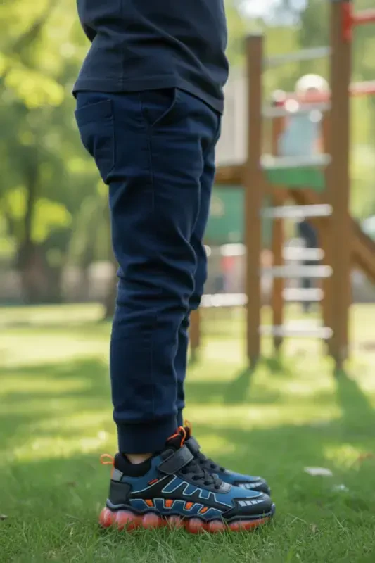 Ultra 2 Воздухопроницаемая Стелька Ортопедические Ботинки на Липучке для Мальчиков - Бензин - VOJO