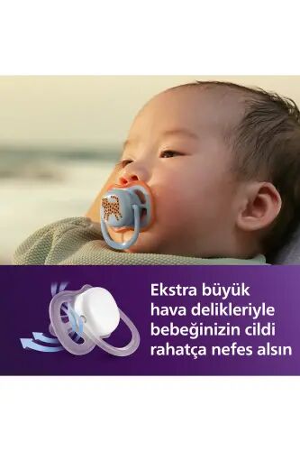 Ultra Air Emzik 0-6 Ay, Erkek, Ortodontik, Yumuşak Silikon Uçlu, BPA İçermez, Hijyen Kutulu, 2'li, SCF087/02 - Mavi Kaplan - Philips Avent (1)