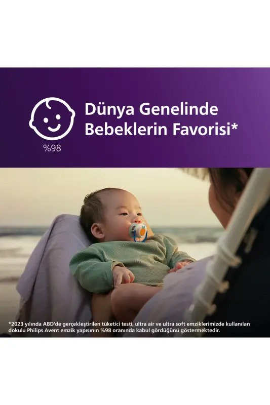 Ultra Air Emzik 0-6 Ay, Erkek, Ortodontik, Yumuşak Silikon Uçlu, BPA İçermez, Taşıma ve Hijyen Kutulu, 2'li Paket, SCF080/23 - Turuncu Kaplan - 4