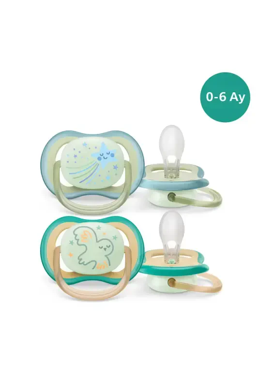 Ultra Air Night Soother 0-6 Months 2-Pack Boy Scf376/18 - PHILIPS AVENT
