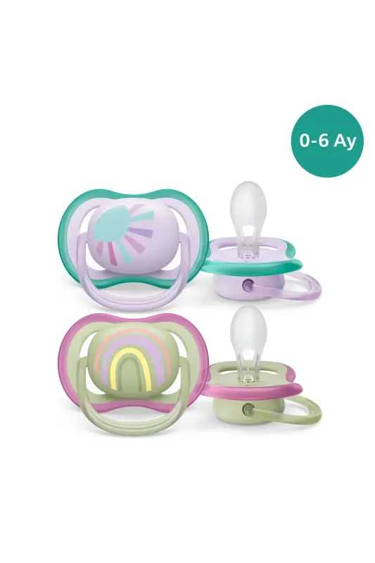 Ultra Air Pacifier 0-6 Months 2 Pack Girl Scf085/59 - 1