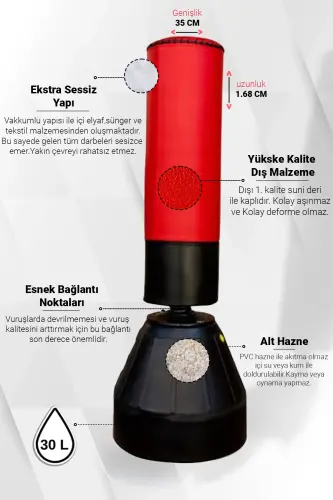 Ultra bardoshli ag'darilmaydigan bahorsiz portlamaydigan boks qo'g'irchog'i stendi - HSPORT (1)