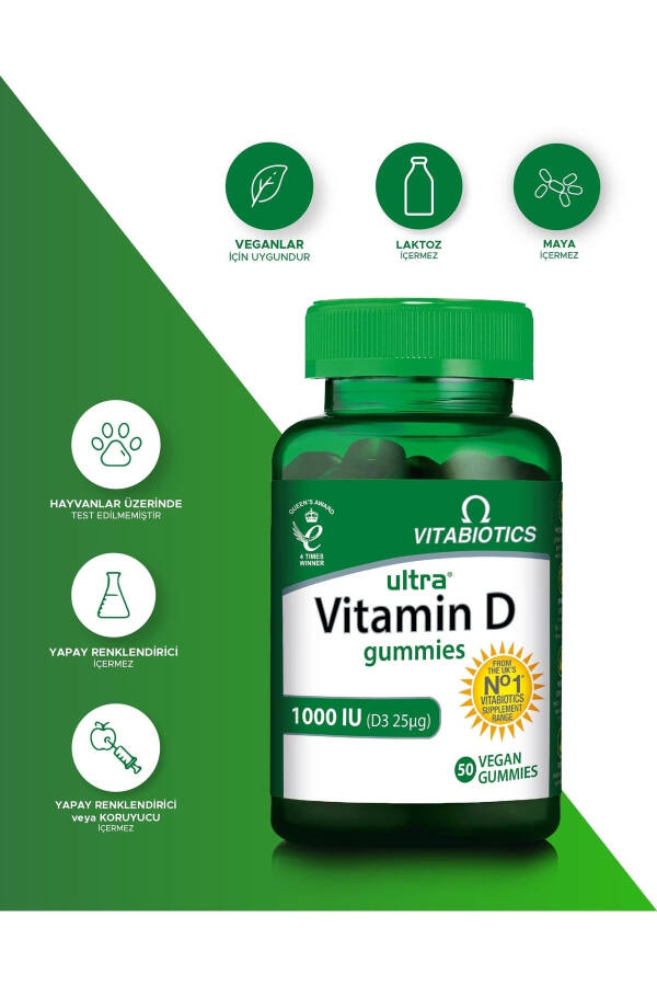 Ultra D Vitamini Gummies 1000 IU 50 Vegan Gummies - 7