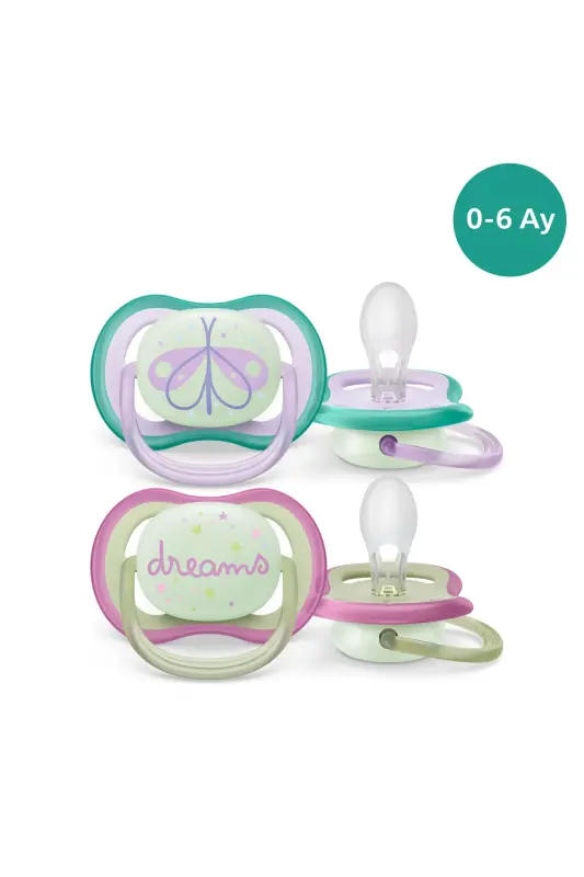 Ультра Эйр Ночная Соска 0-6 Мес 2шт Девочка Scf376/19 - PHILIPS AVENT