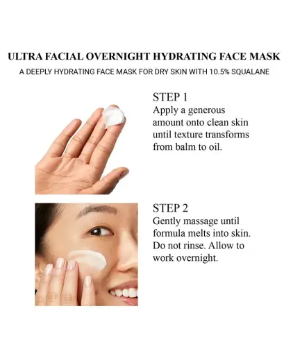Ultra Facial Overnight Hydrating Mask With 10.5% Squalane, 3.4 oz. - 8