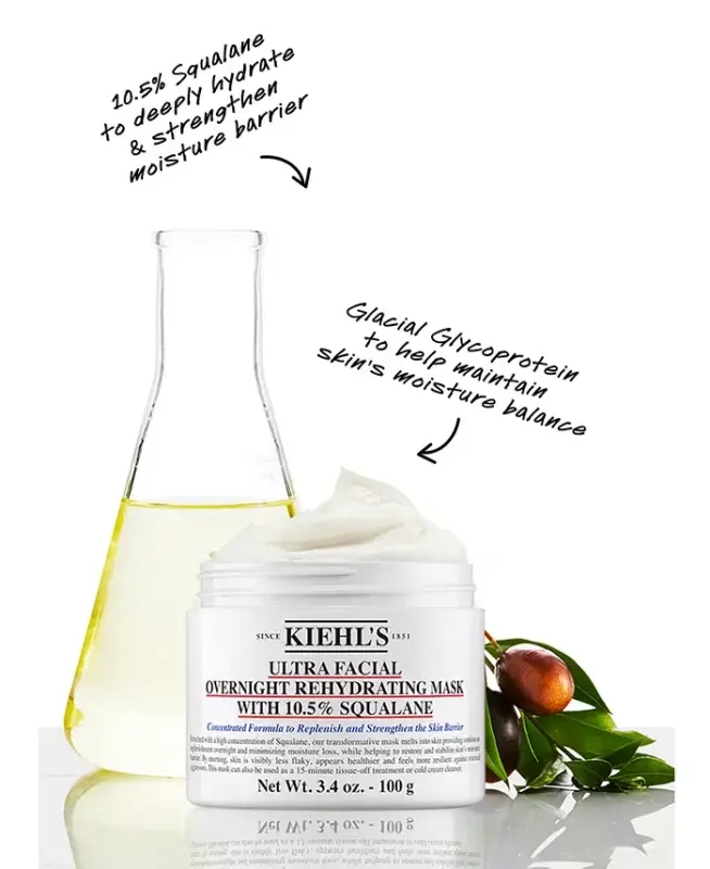 Ultra Facial Overnight Hydrating Mask With 10.5% Squalane, 3.4 oz. - 10
