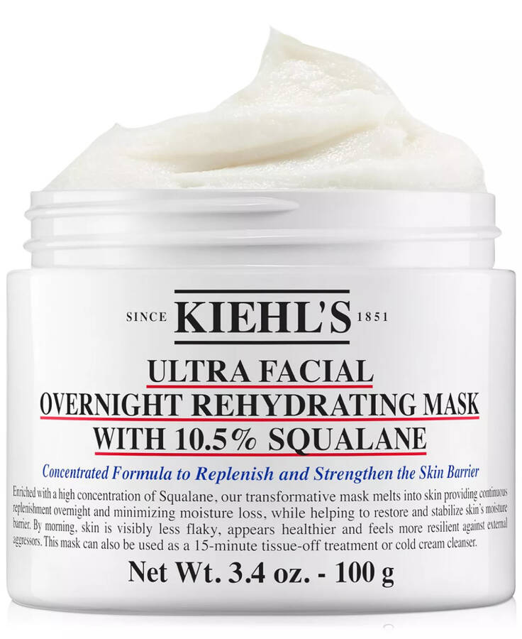 Ultra Facial Overnight Hydrating Mask With 10.5% Squalane, 3.4 oz. No Color - 2