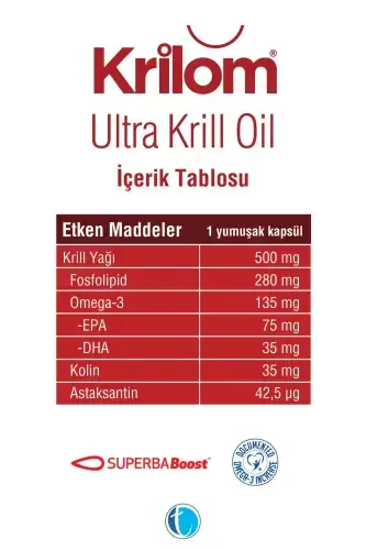 Ultra Krill Oil 30 Yumuşak Kapsül Krill Yağı Omega 3 - KRILOM (1)