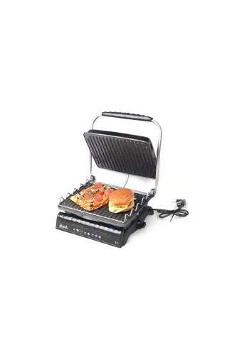 Ultra Plus Organik Demir Döküm Izgara& Tost Makinası Siyah Izgara Aparatlı,fırçalı,yağdanlık - SİYAH - 4
