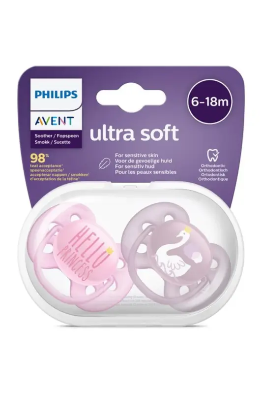 Ultra Soft Patterned Soother 6-18 Girl Scf223/02 - 4