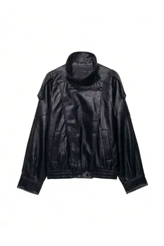 Ultra Soft Zr Dikyaka Kadın Deri Ceket - Siyah&Black - 4